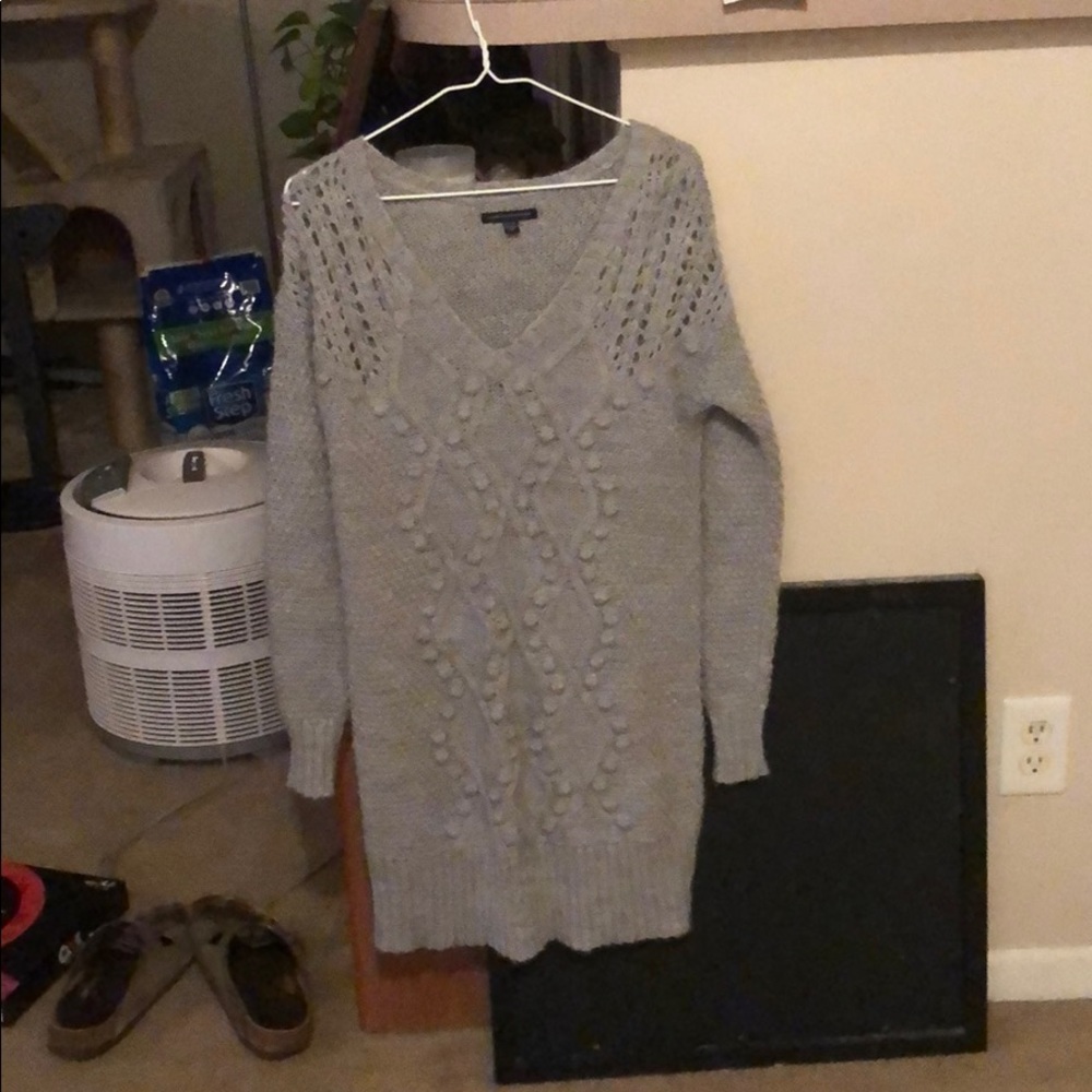 Gray sweater dress
